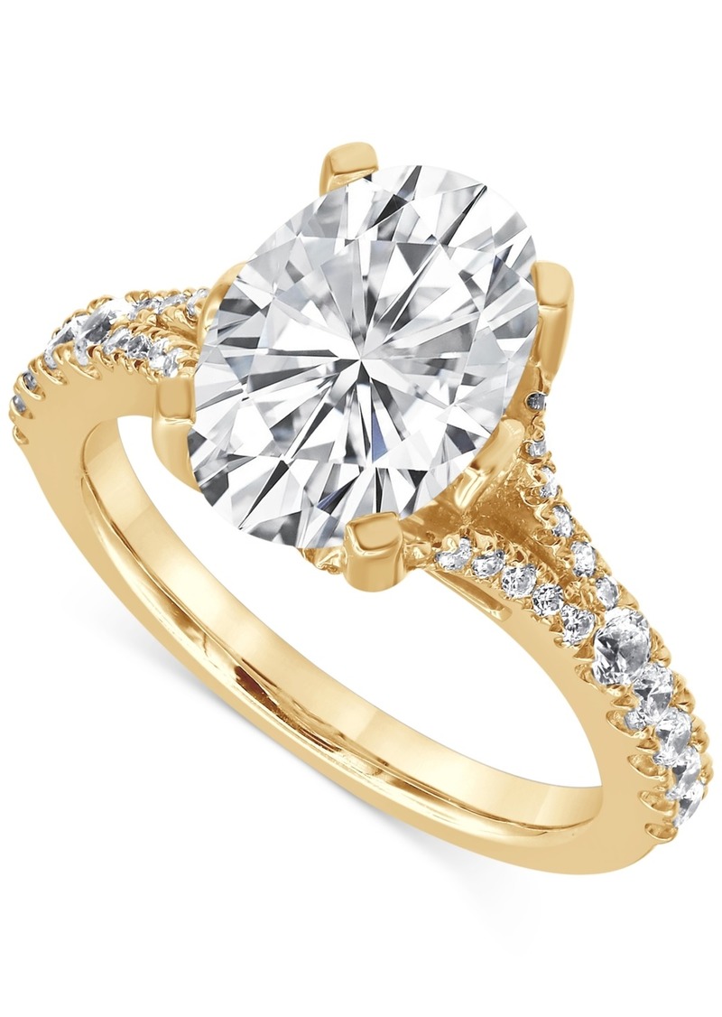 Badgley Mischka Certified Lab Grown Diamond Oval Split Shank Engagement Ring (3-1/2 ct. t.w.) in 14k Gold - Yellow Gold