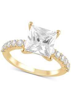 Badgley Mischka Certified Lab Grown Diamond Princess Engagement Ring (3-1/2 ct. t.w.) in 14k Gold - Yellow Gold