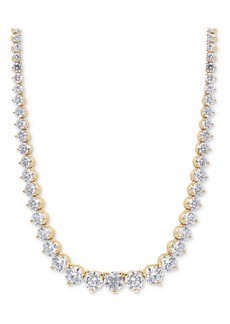 "Badgley Mischka Lab Grown Diamond Graduated 16-1/2"" Collar Necklace (15 ct. t.w.) in 14K White Gold or 14k Yellow Gold - Yellow Gold"