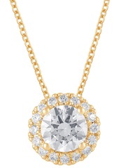 "Badgley Mischka Lab Grown Diamond Halo 18"" Pendant Necklace (1-1/5 ct. t.w.) in 14k White, Yellow or Rose Gold - Yellow Gold"