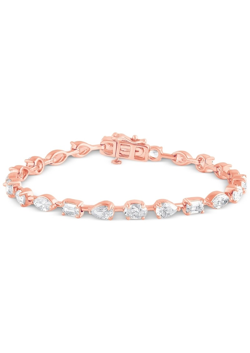 Badgley Mischka Lab Grown Diamond Multi-Cut Tennis Bracelet (9 ct. t.w.) in 14k White, Yellow or Rose Gold - Rose Gold