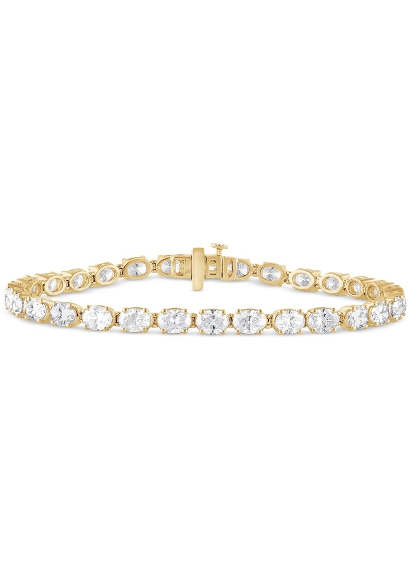 Badgley Mischka Lab Grown Diamond Oval-Cut Tennis Bracelet (9 ct. t.w.) in 14k White, Yellow or Rose Gold - Yellow Gold