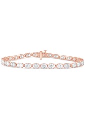 Badgley Mischka Lab Grown Diamond Oval-Cut Tennis Bracelet (9 ct. t.w.) in 14k White, Yellow or Rose Gold - Rose Gold