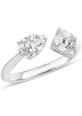 Badgley Mischka Lab Grown Diamond Pear & Cushion Cuff Ring (1-1/2 ct. t.w.) in 14k White Gold - White Gold