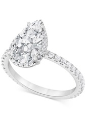 Badgley Mischka Certified Lab Grown Diamond Pear-Cut Halo Engagement Ring (2-1/2 ct. t.w.) in 14k Gold - Rose Gold