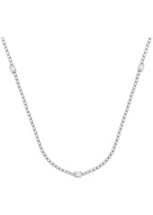 "Badgley Mischka Lab Grown Diamond Round & Emerald-Cut 17"" Collar Necklace (3 ct. t.w.) in 14k White Gold or 14k Yellow Gold - Yellow Gold"