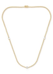 "Badgley Mischka Lab Grown Diamond Round & Emerald-Cut 17"" Collar Necklace (3 ct. t.w.) in 14k White Gold or 14k Yellow Gold - Yellow Gold"