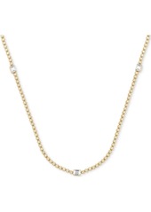 "Badgley Mischka Lab Grown Diamond Round & Emerald-Cut 17"" Collar Necklace (3 ct. t.w.) in 14k White Gold or 14k Yellow Gold - Yellow Gold"