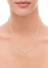 "Badgley Mischka Lab Grown Diamond Round & Emerald-Cut 17"" Collar Necklace (3 ct. t.w.) in 14k White Gold or 14k Yellow Gold - Yellow Gold"