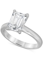 Badgley Mischka Certified Lab Grown Emerald-Cut Solitaire Engagement Ring (3 ct. t.w.) in 14k Gold - White Gold