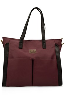 Badgley Mischka Rose Faux Leather Tote Weekender Carry-On - Red Wine