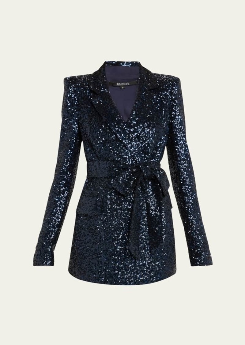 Badgley Mischka Sequin Wrap Blazer