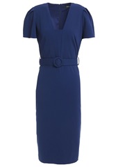 Badgley Mischka - Belted crepe dress - Blue - US 6