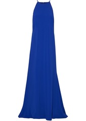 Badgley Mischka Woman Fluted Stretch-crepe Gown Cobalt Blue