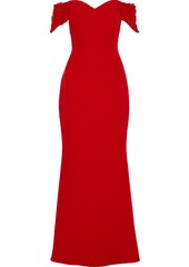 Badgley Mischka Woman Off-the-shoulder Embellished Stretch-crepe Gown Red