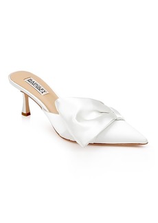 Badgley Mischka Women's Alaya Pointed Toe Bow Embellished Mules