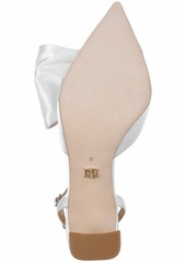 Badgley Mischka Women's Alease Bow Evening Pump - White Satin