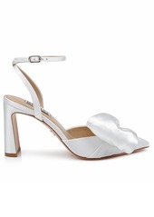 Badgley Mischka Women's Alease Bow Evening Pump - White Satin