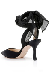 Badgley Mischka Women's Blaze Ankle Wrap Evening Pumps - Black Satin