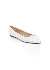 Badgley Mischka Women's Cam Sheer Mesh Evening Ballet Flats - White Leather