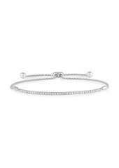 Saks Fifth Avenue Bolo Rhodium-Plated Sterling Silver & Diamond Tennis Bracelet