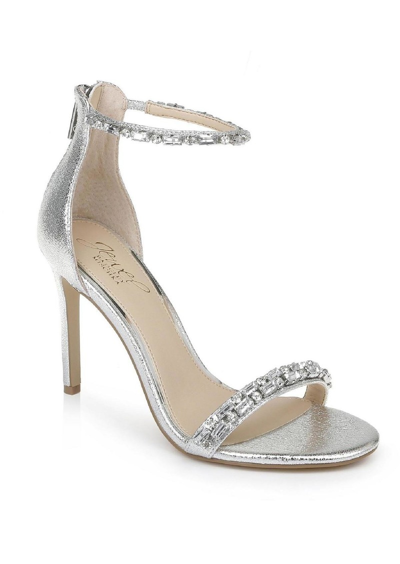 Badgley Mischka Campbell Womens Jeweled Stiletto Ankle Strap