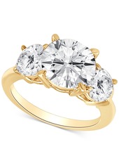 Certified Badgley Mischka Lab Grown Diamond Three Stone Engagement Ring (4 ct. t.w.) in 14k Gold - Yellow Gold
