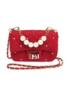 Badgley Mischka Faux Pearl-Embellished Quilted Crossbody Bag
