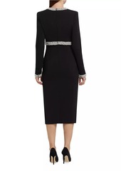 Badgley Mischka Imitation Pearl-Embellished Cocktail Dress