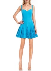 Jewel Badgley Mischka 3D Flower Fit & Flare Cocktail Dress