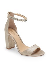 Jewel Badgley Mischka Badgley Mischka Collection Louise Ankle Strap Sandal in Champagne at Nordstrom Rack
