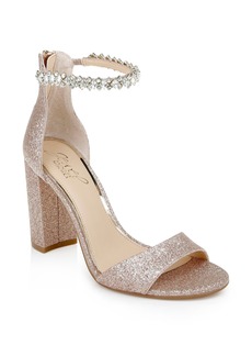 Jewel Badgley Mischka Badgley Mischka Collection Louise Ankle Strap Sandal in Rose Gold at Nordstrom