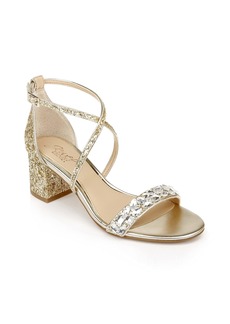 Jewel Badgley Mischka Claudia Glitter Block Heel