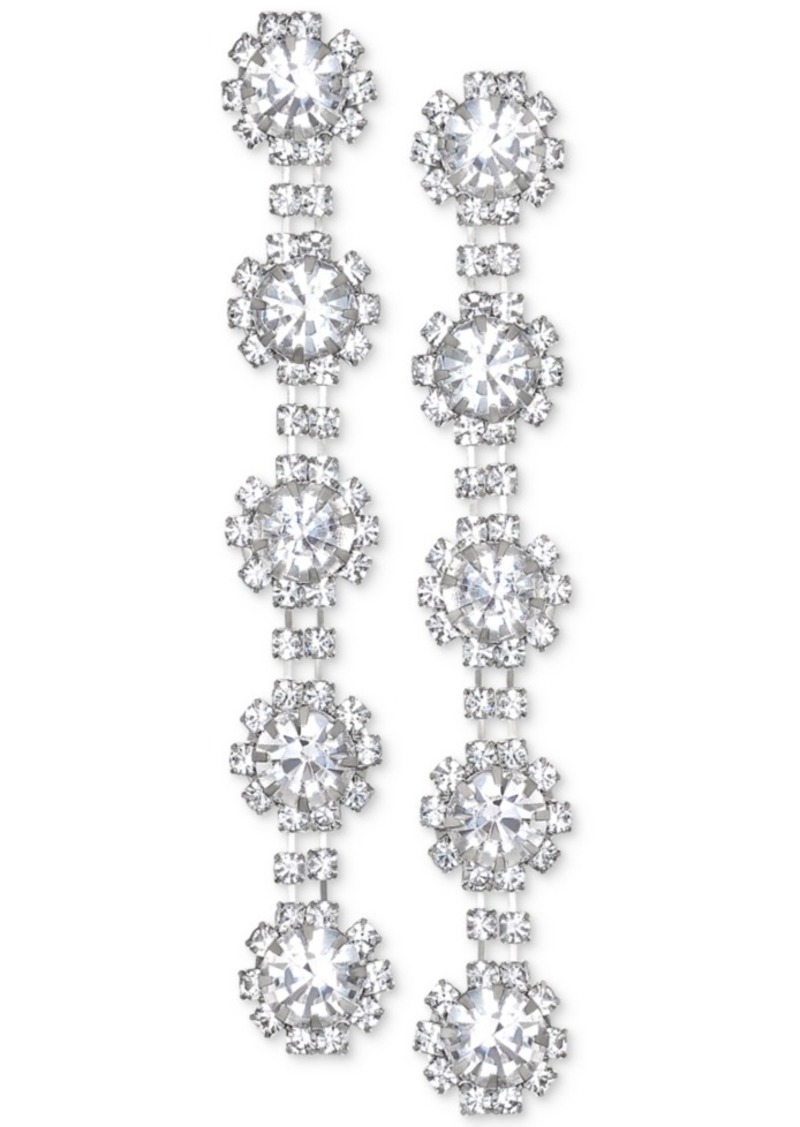 Jewel Badgley Mischka Crystal Flower Linear Drop Earrings