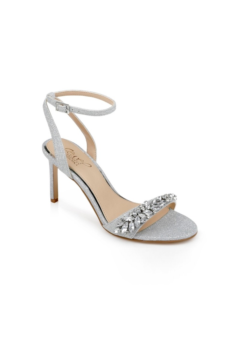 Jewel Badgley Mischka Women's Dallyce Stiletto Evening Sandals - Silver Glitter