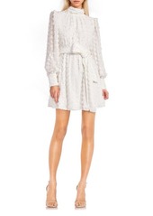 Jewel Badgley Mischka Floral Appliqué Long Sleeve Cocktail Minidress