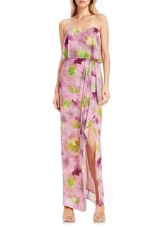 Jewel Badgley Mischka Floral Popover Strapless Gown