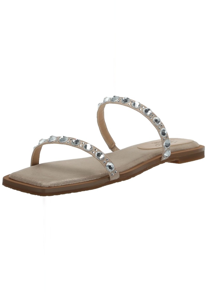 Jewel Badgley Mischka Honesty Flat Sandals with Gemstone-Studded Straps