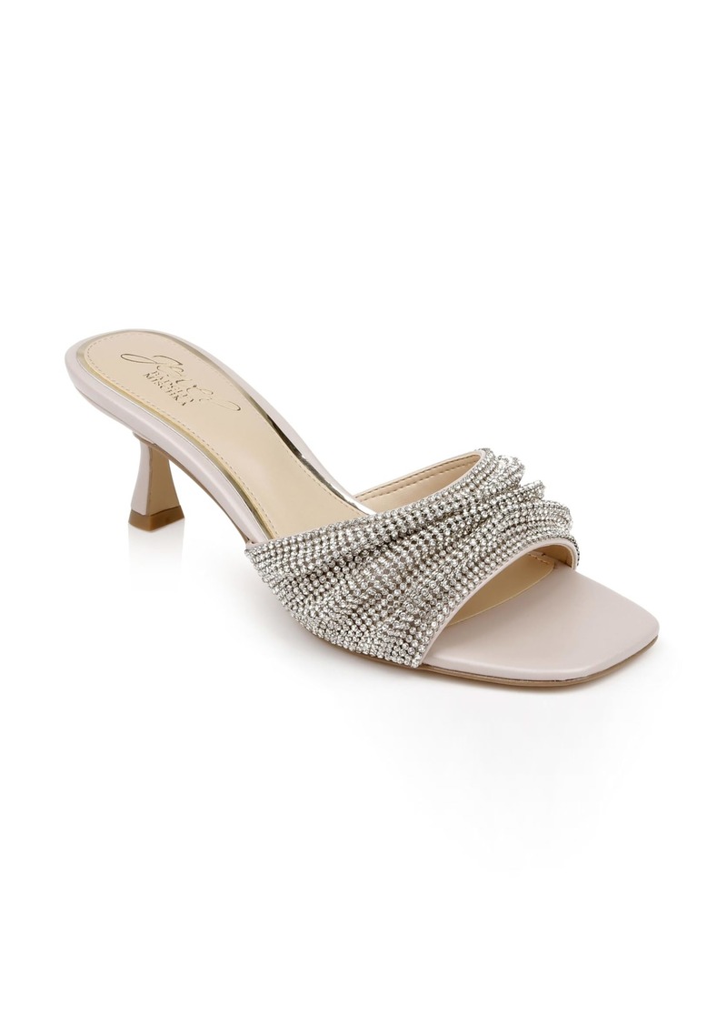 Jewel Badgley Mischka Humor Crystal Mules with Kitten Heel