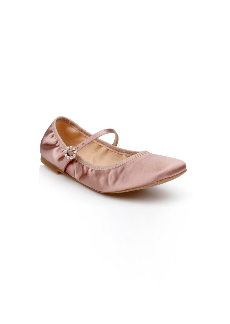 Jewel Badgley Mischka Kaya Ballerina Evening Flat - Blush Satin