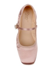 Jewel Badgley Mischka Kaya Ballerina Evening Flat - Blush Satin