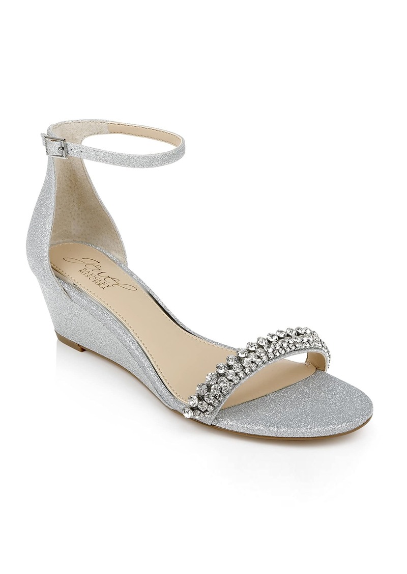 Jewel Badgley Mischka Lora Low Wedge Sandals