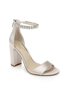 Jewel Badgley Mischka Louise Peep-Toe Block Heel