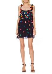 Jewel Badgley Mischka Rosette Beaded Sequin Minidress