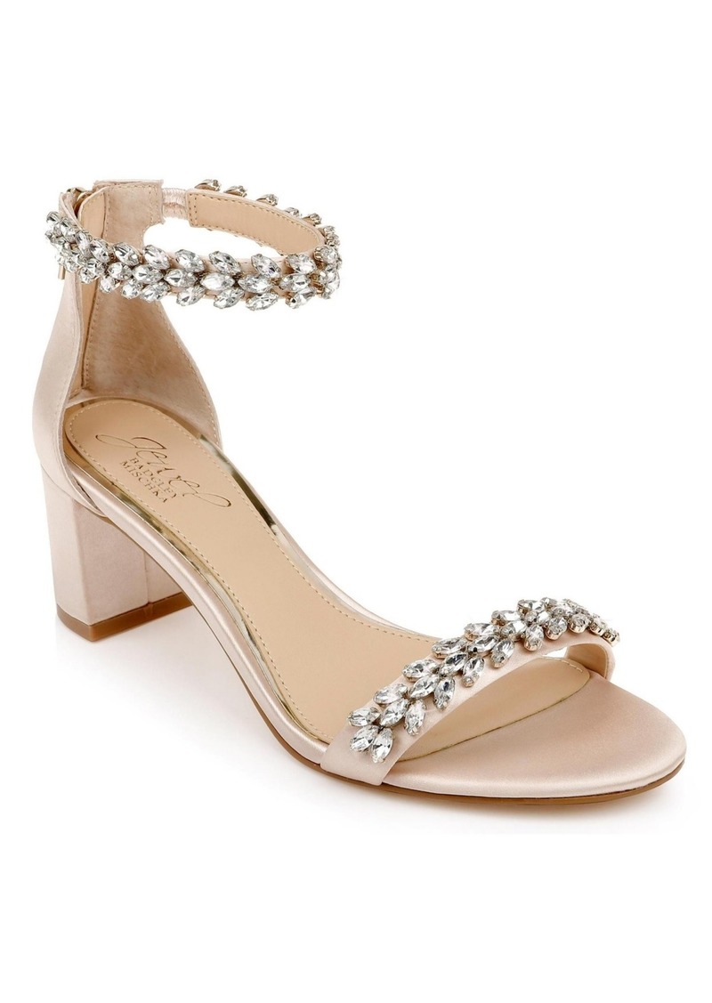 Jewel Badgley Mischka Women's Bronwen Block Heel Evening Sandals - Champagne