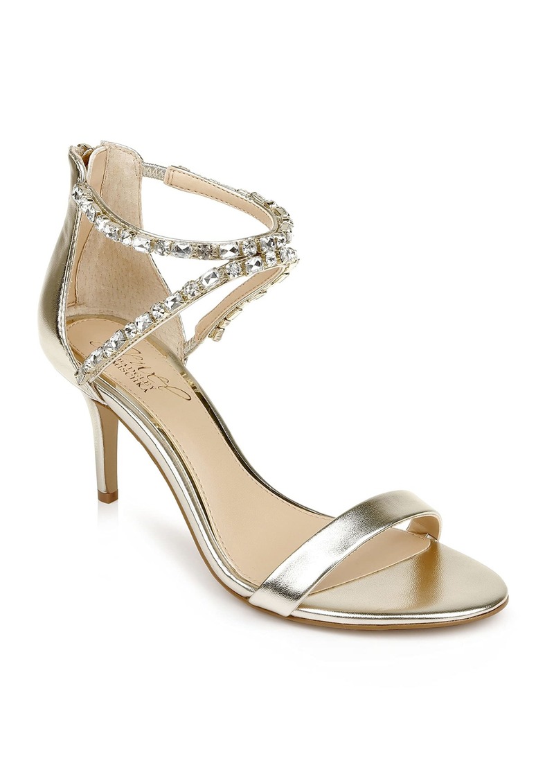 Jewel Badgley Mischka Women's Celine Heeled Sandal  Metallic