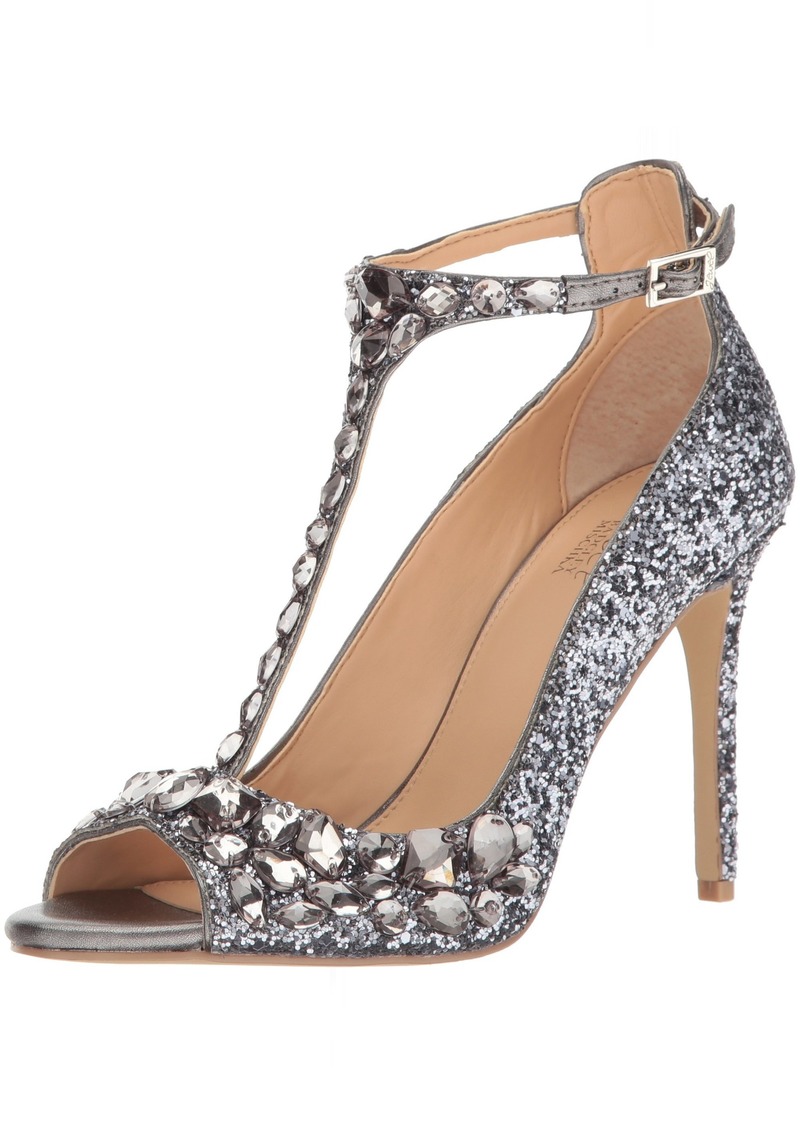 Jewel Badgley Mischka Conroy Metallic Glitter Evening Shoe