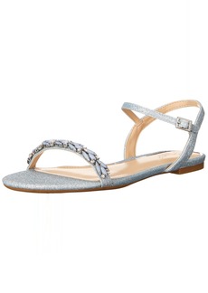Jewel Badgley Mischka Danica Glitter Embellished Flat Sandals