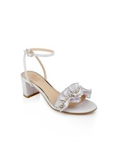 Jewel Badgley Mischka Women's Desirie Block Heel Evening Sandals - Champagne Fabric