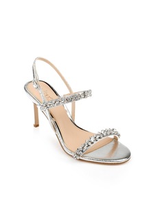 Jewel Badgley Mischka Women's Donna Slingback Evening Sandals - Silver Metallic
